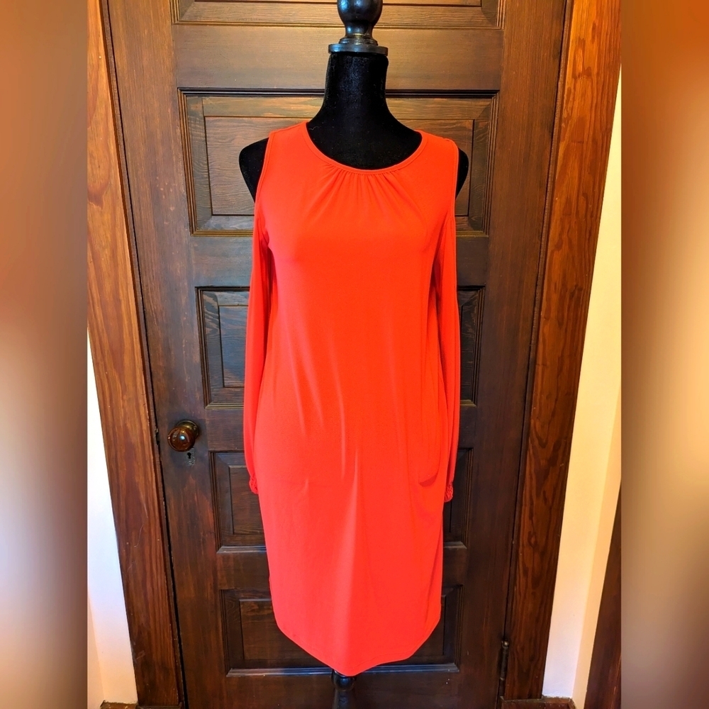 2/$30 Stretchy red cold shoulder dress